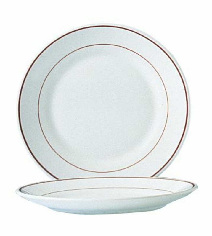 Assiette plate rond bordeaux verre Ø 23,5 cm Restaurant Filet Bordeaux Arcoroc