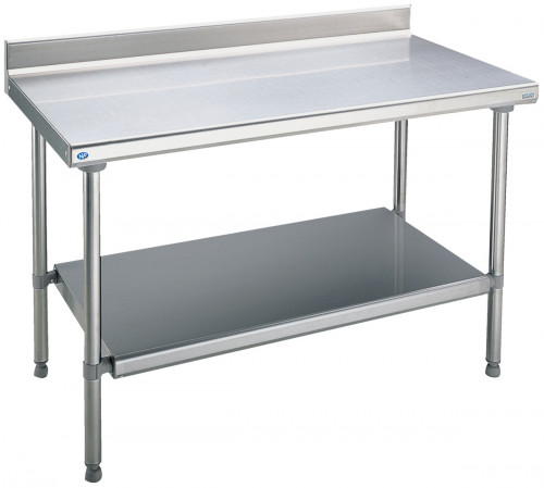 Table avec dosseret inox 200x70x90 cm Avec dosseret Avec étagère Tournus