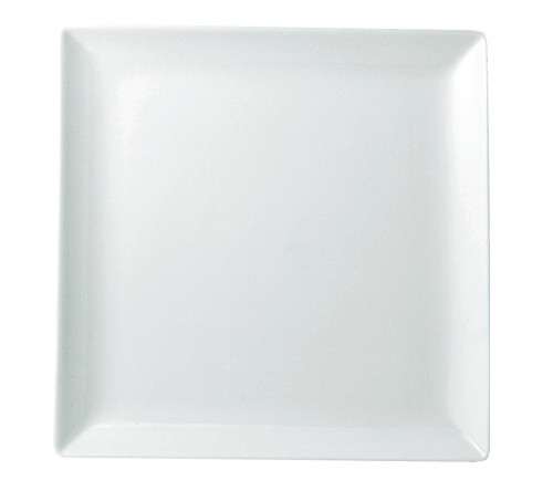 Assiette plate carré blanc porcelaine vitrifiée 21x21 cm Edina Pro.mundi