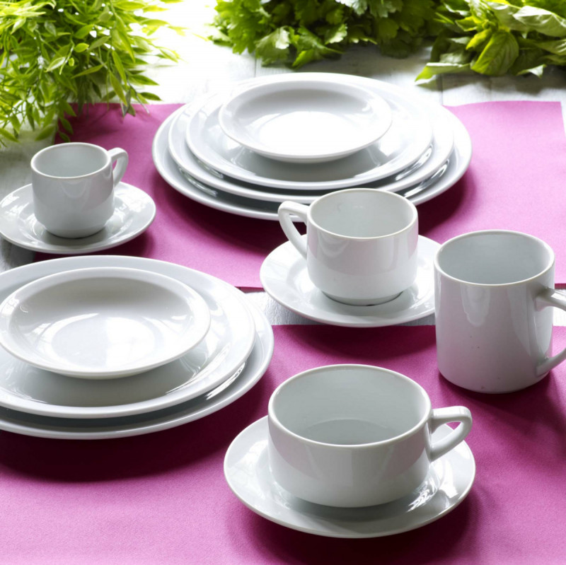 Sous-tasse à thé rond blanc porcelaine Ø 14,5 cm Cafett