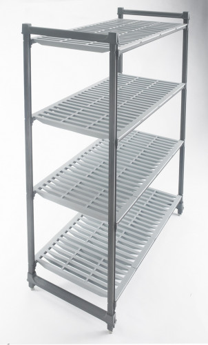 Rayonnage plastique 153 cm x 183 cm 800 kg 4 étagères Basics Plus Cambro
