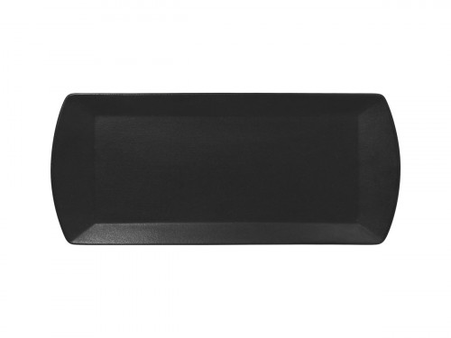 Assiette plate rectangulaire noir volcano porcelaine vitrifiée 35x15 cm Neo Fusion Rak
