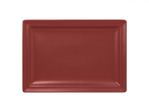 Assiette plate rectangulaire rouge porcelaine vitrifiée 33,6x23,2 cm Neo Fusion Rak