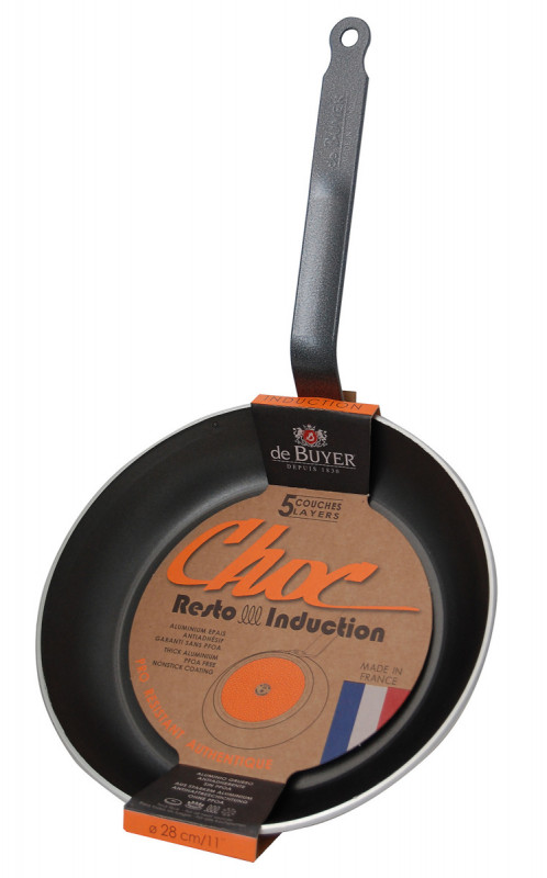 Poêle rond aluminium Revêtement anti-adhésif Ø 20 cm Choc Resto Induction De Buyer