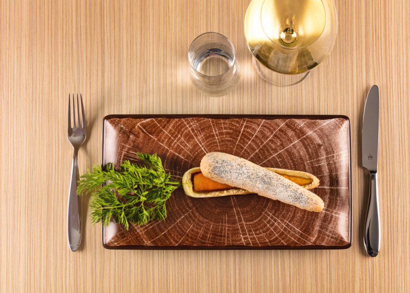 Assiette coupe plate rond timber porcelaine Ø 15 cm Woodart Rak