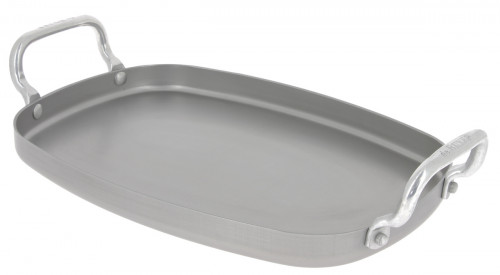 Plancha rectangulaire gris acier 38x26x2,5 cm Mineral B De Buyer