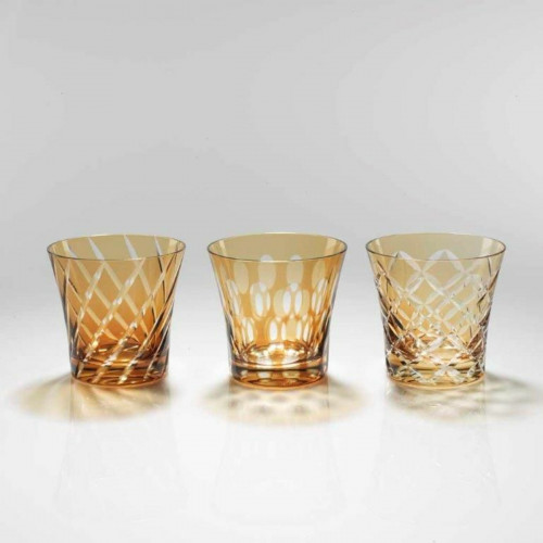Gobelet forme basse jaune verre 27 cl Twins Geminiano Cozzi Venezia 1765