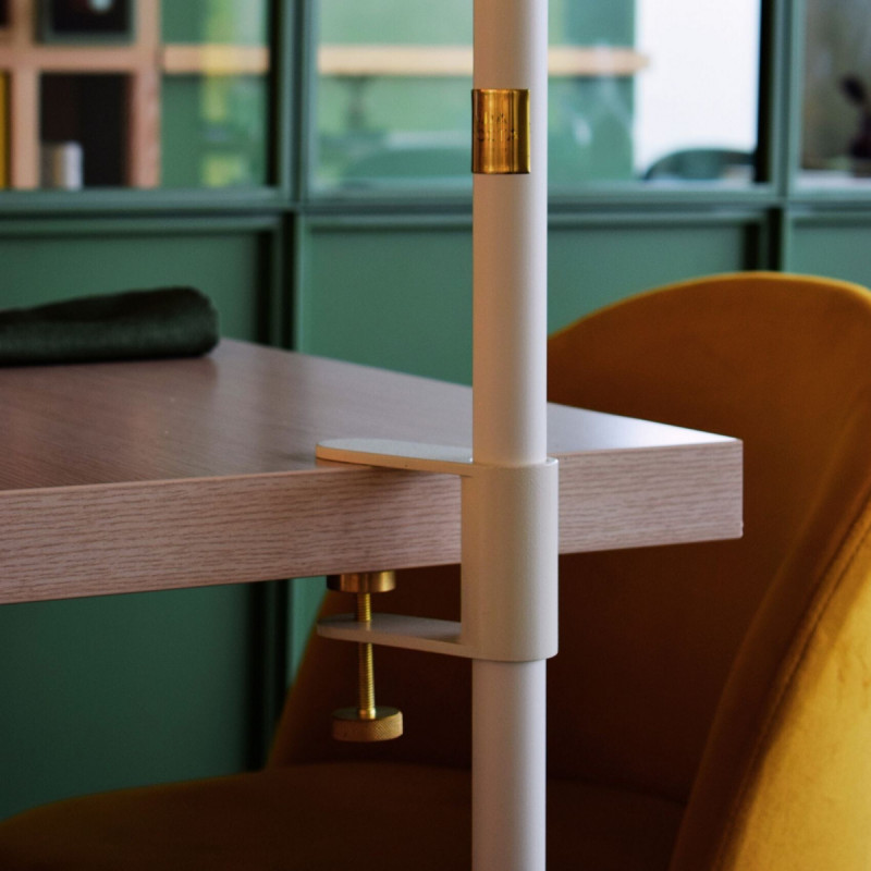Fixation lampadaire led nomade sur parasol ou table ivoire 8x4x12 cm Paranocta