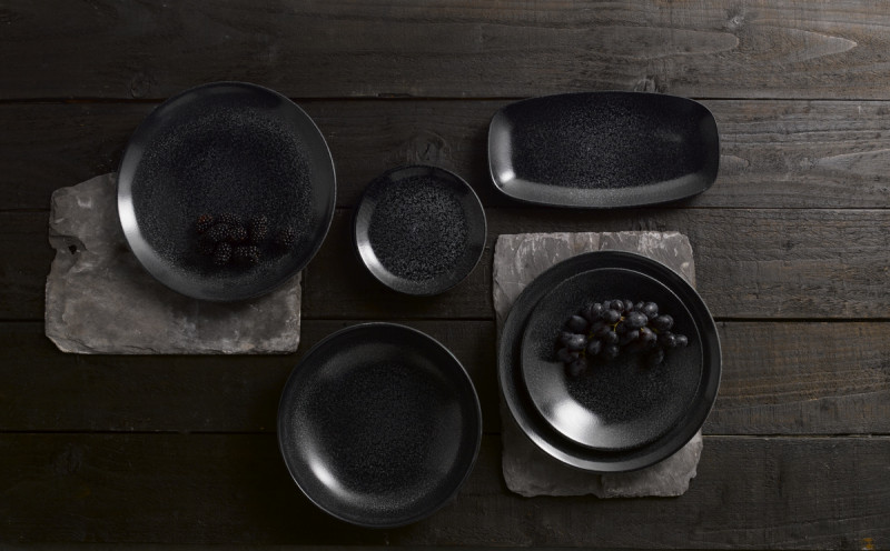 Assiette plate rectangulaire noir porcelaine 29,8x15,3 cm Evo Origins Dudson