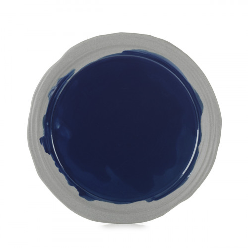 Assiette plate rond bleu porcelaine culinaire Ø 21 cm No.w Revol