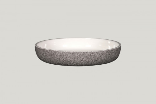 Assiette coupe creuse rond gris porcelaine Ø 23,7 cm Rakstone Ease Rak