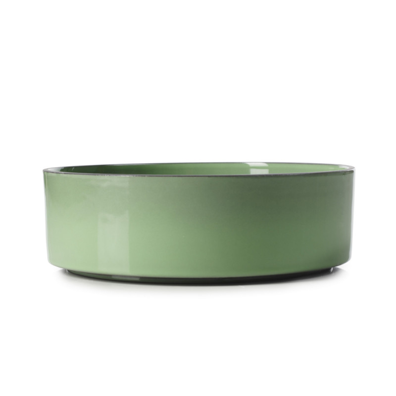 Assiette creuse rond vert porcelaine Ø 17 cm Caractere Revol