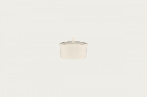 Sucrier & couvercle rond blanc porcelaine bone china 28 cl Ø 10 cm Fedra Rak