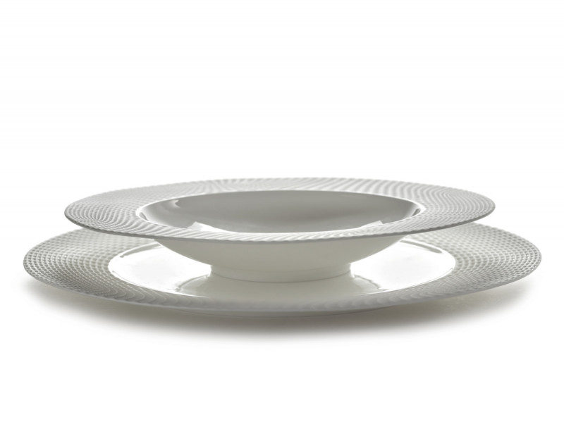 Assiette creuse rond blanc porcelaine Ø 24 cm Nido Serax