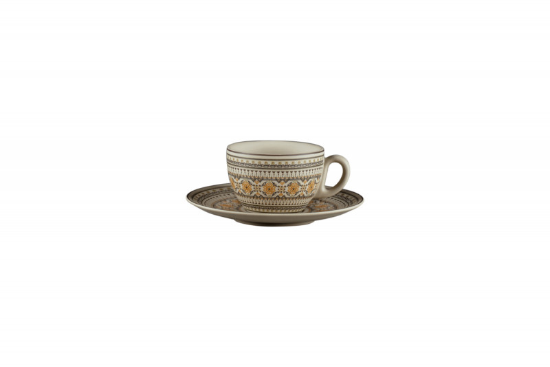 Sous tasse à café/thé rond Argila Décor Genoa porcelaine Ø 17 cm Earth Rak