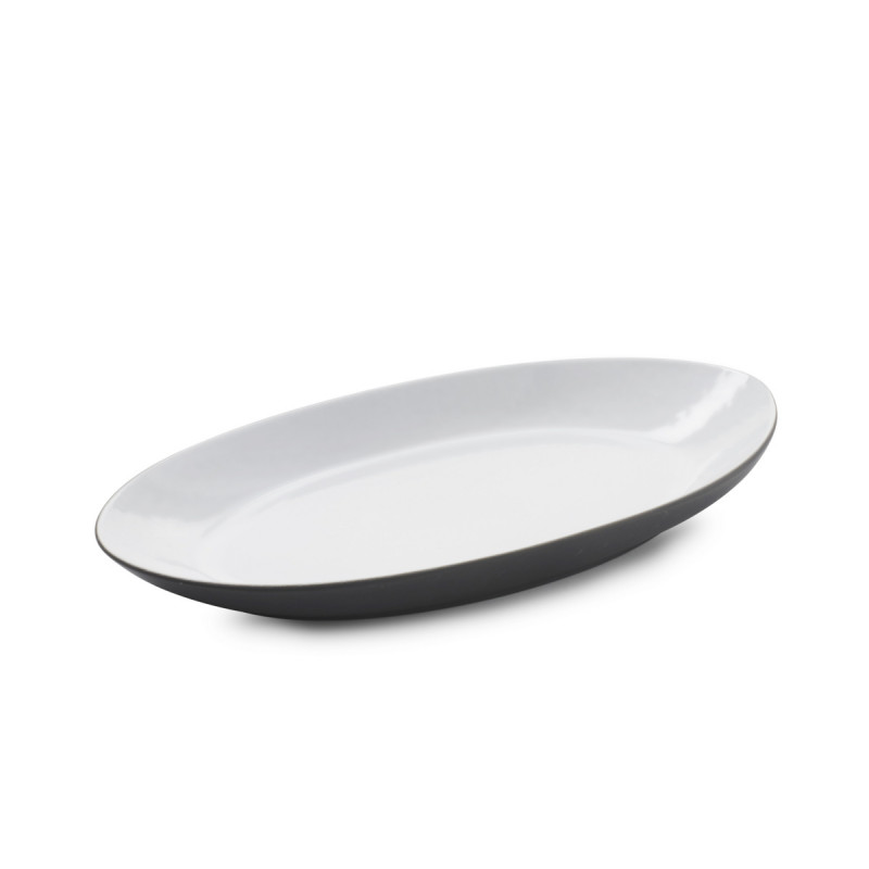 Assiette coupe à fond plat ovale blanc cumulus porcelaine 24x13 cm Equinoxe Revol