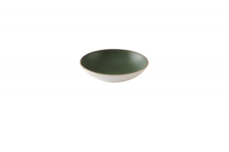 Assiette coupe creuse rond Sorrel Green porcelaine vitrifiée Ø 18,2 cm Stonecast Churchill