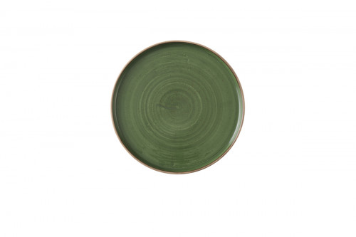 Assiette coupe plate rond Sorrel Green porcelaine vitrifiée Ø 26 cm Stonecast Churchill