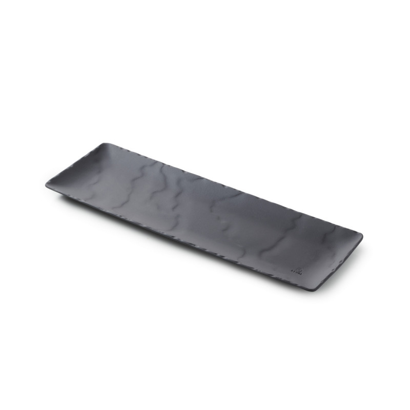 Assiette plate rectangulaire noir porcelaine 33x11 cm Basalt Revol