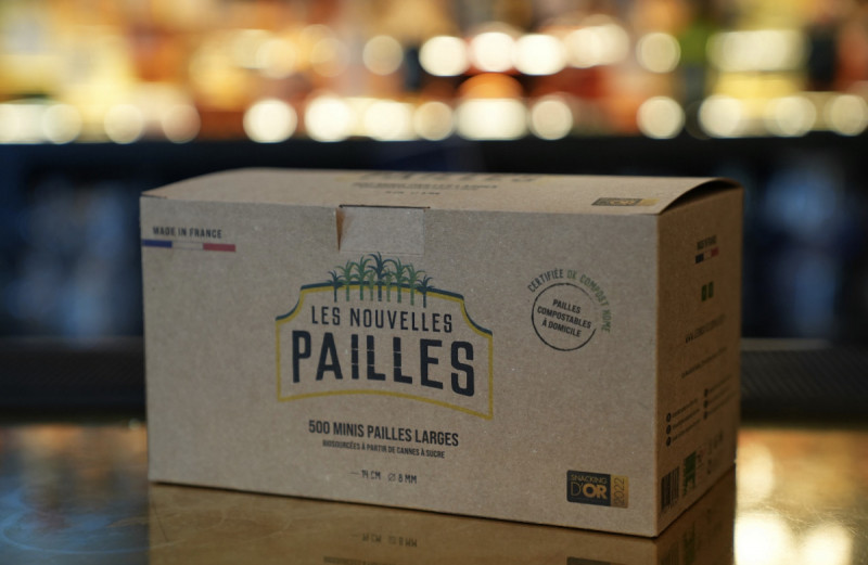 Pailles bagasse Ø 0,8 cm 14 cm Les Nouvelles Pailles (500 pièces)