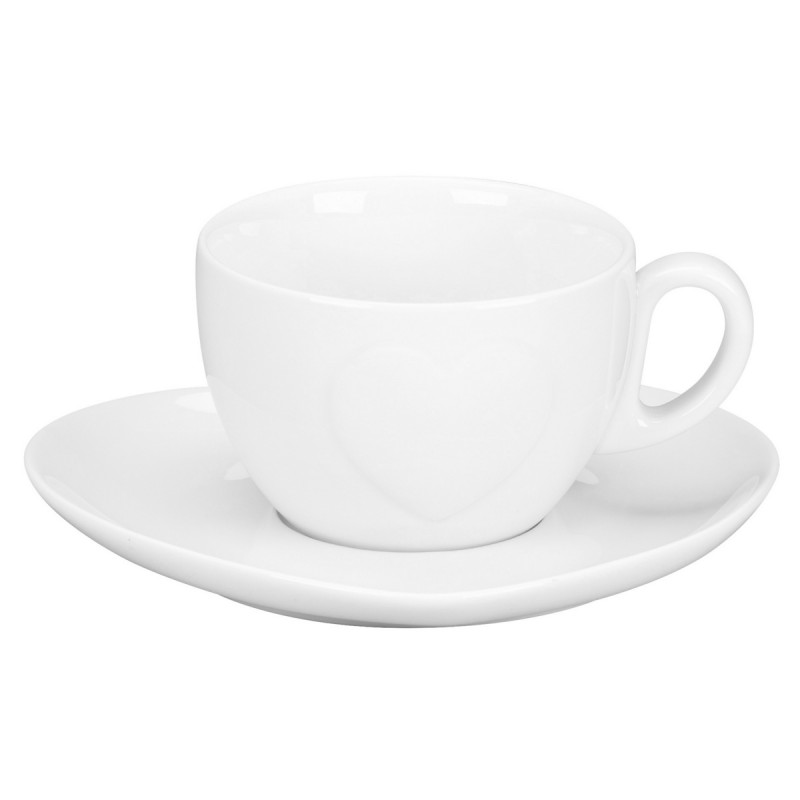 Sous tasse double empreinte blanc porcelaine 16 cm Cliché Rak